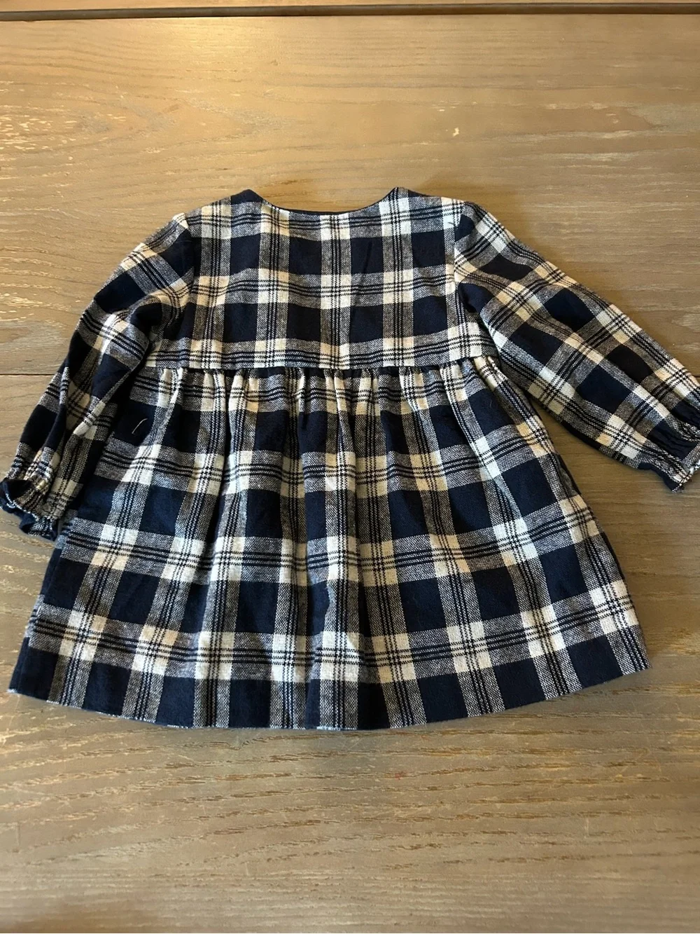 Zara Navy and Cream Plaid Baby Dress